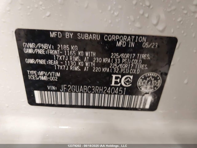 JF2GUABC3RH240451 Subaru na