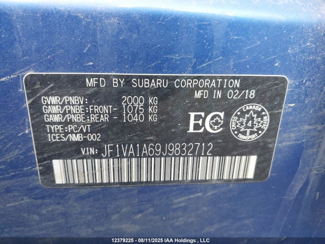JF1VA1A69J9832712 Subaru dib