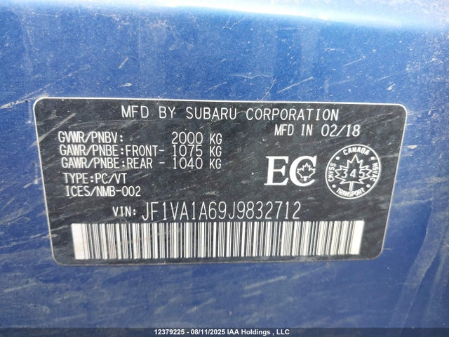 JF1VA1A69J9832712 Subaru dib