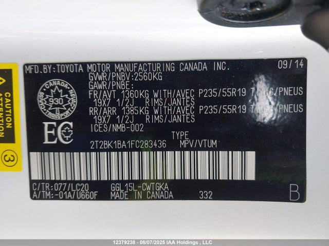 Lexus 2gr-fe 2015 2T2BK1BA1FC283436 Image 19