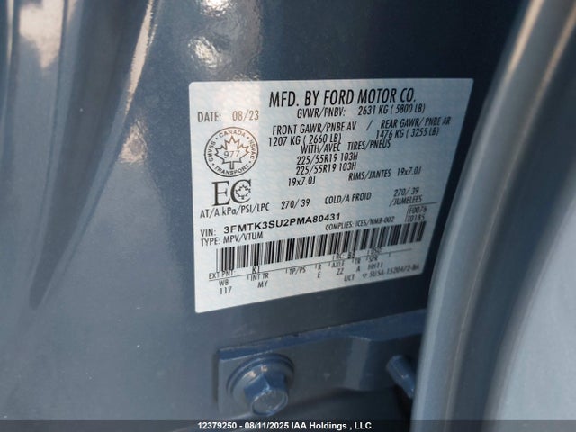 Ford 2023 2023 3FMTK3SU2PMA80431 Image 9