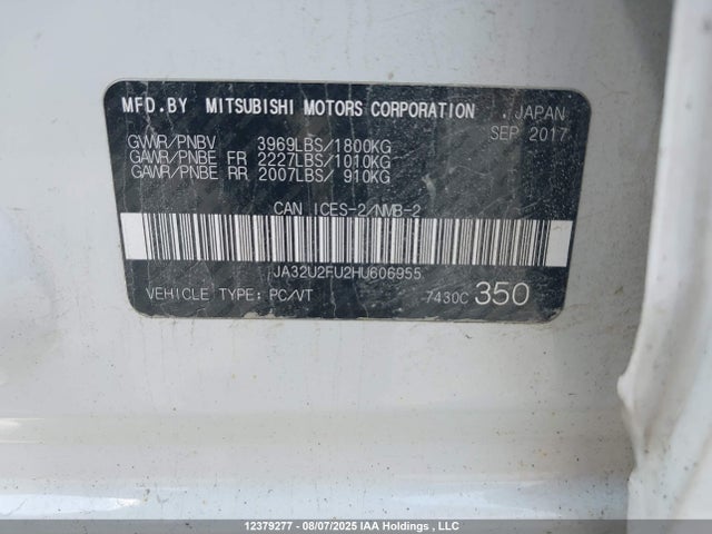 JA32U2FU2HU606955 Mitsubishi 2.0 dohc mivec