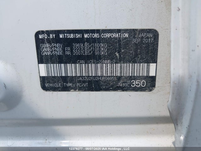 JA32U2FU2HU606955 Mitsubishi 2.0 dohc mivec