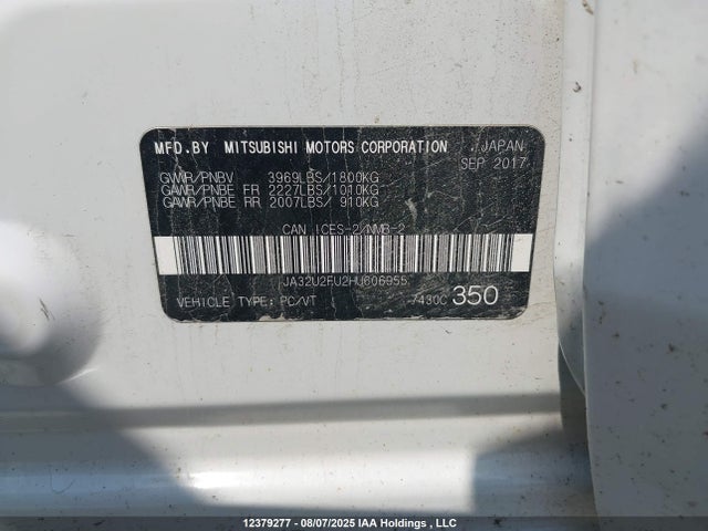 JA32U2FU2HU606955 Mitsubishi 2.0 dohc mivec