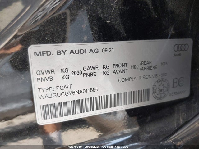 Audi 40 tfsi 2022 WAUGUCGY6NA011566 Image 9