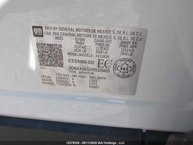 3GNAXUEGXRS105459 Chevrolet lsd