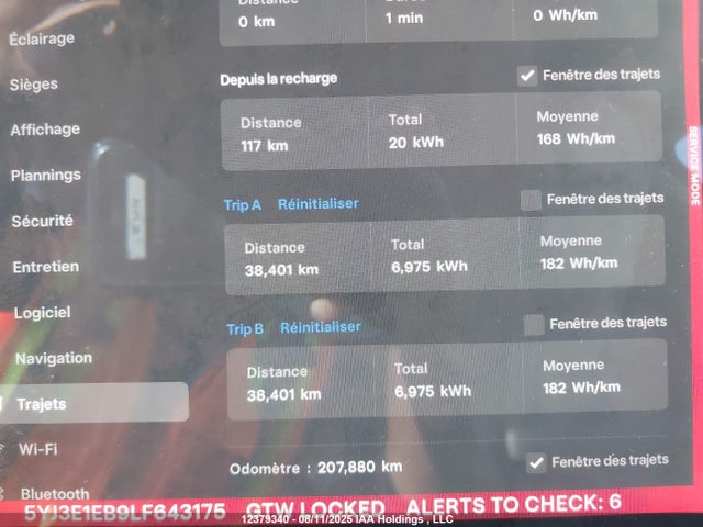 5YJ3E1EB9LF643175 Tesla MODEL 3