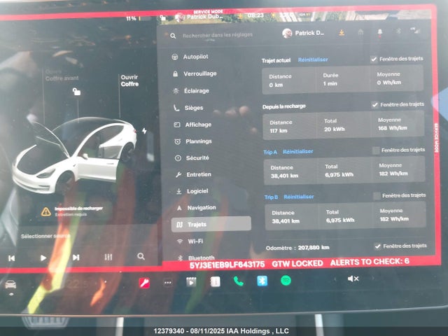 5YJ3E1EB9LF643175 Tesla MODEL 3