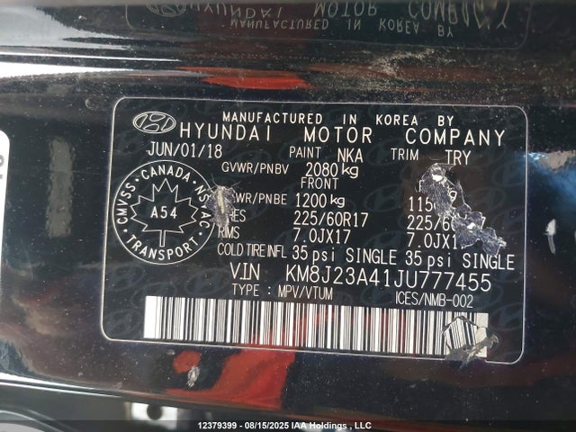 Hyundai gdi nu 2018 KM8J23A41JU777455 Image 19