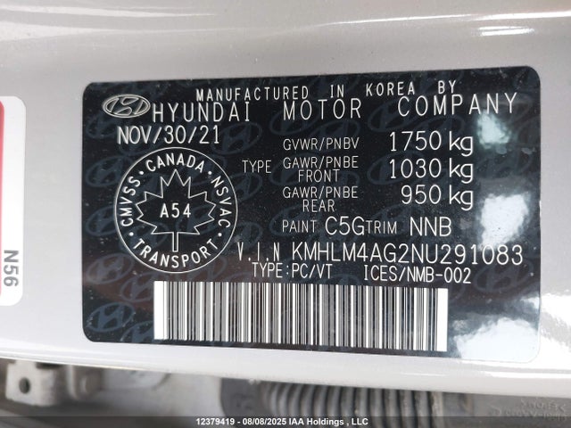 Hyundai mpi nu pe 2022 KMHLM4AG2NU291083 Image 19