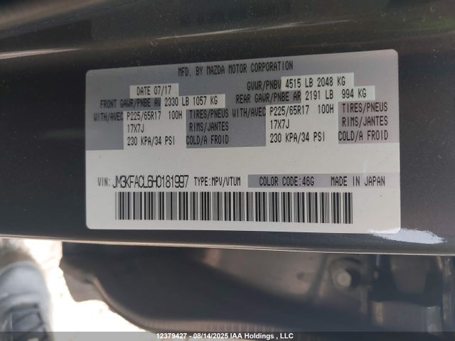 Mazda py 2017 JM3KFACL6H0181997 Image 9