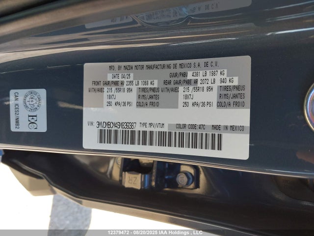 Mazda pyukd 2025 3MVDMBCM4SM839387 Image 9