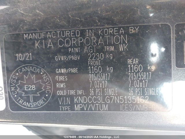 KNDCC3LG7N5135162 KIA Niro