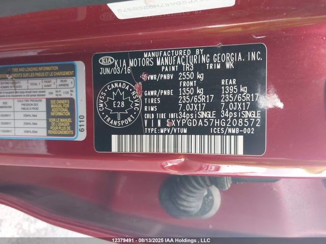 5XYPGDA57HG208572 KIA Sorento