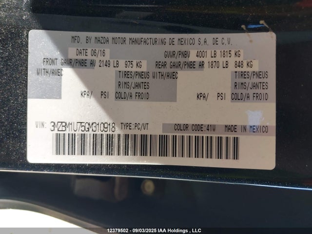 3MZBM1U75GM310918 Mazda pe