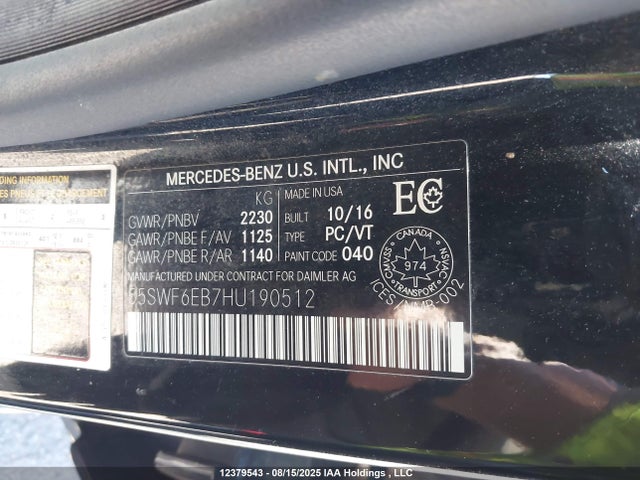 Mercedes-Benz C-Class 2017 55SWF6EB7HU190512 Image 18