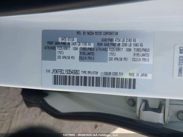 Mazda py 2025 JM3KFBCL1S0548950 Image 9
