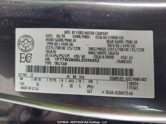 1FT7W2B68LED56052 Ford F-250