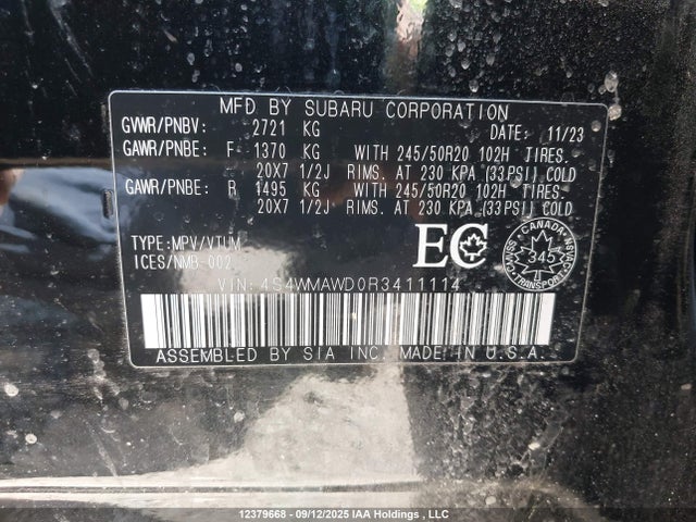 4S4WMAWD0R3411114 Subaru 2024