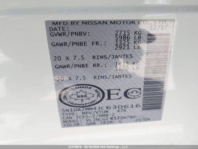 Nissan Pathfinder 2018 5N1DR2MM4JC630616 Image 9