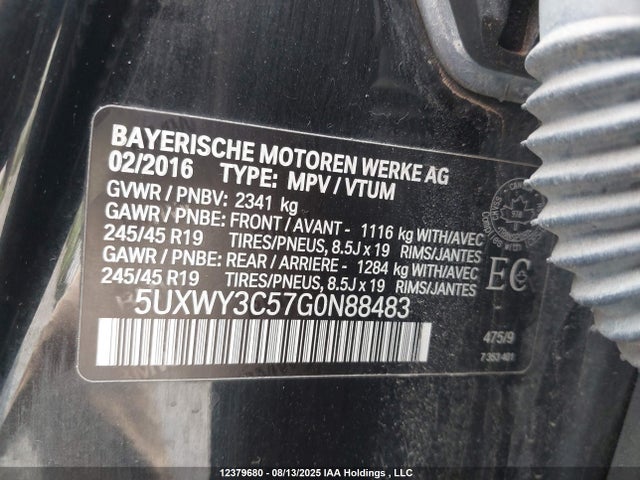 5UXWY3C57G0N88483 BMW X3