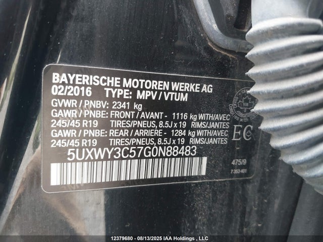 5UXWY3C57G0N88483 BMW X3