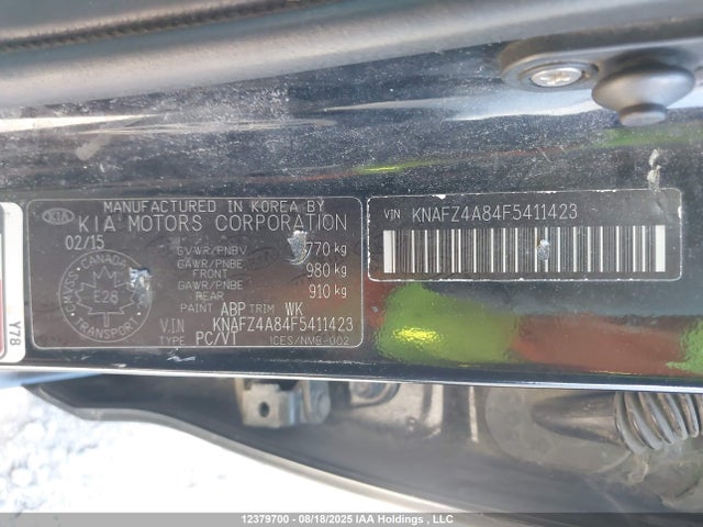 KNAFZ4A84F5411423 KIA dohc gdi nu