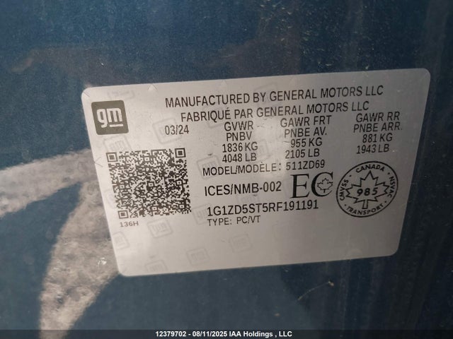 1G1ZD5ST5RF191191 Chevrolet lfv