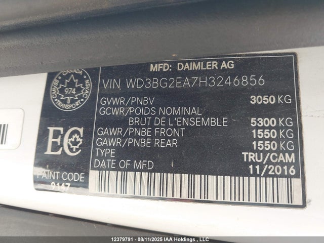 WD3BG2EA7H3246856 Mercedes-Benz m274