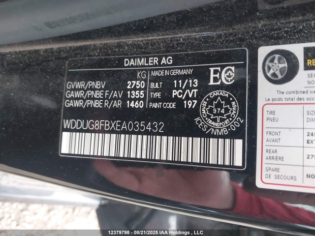 Mercedes-Benz S-Class 2014 WDDUG8FBXEA035432 Image 9