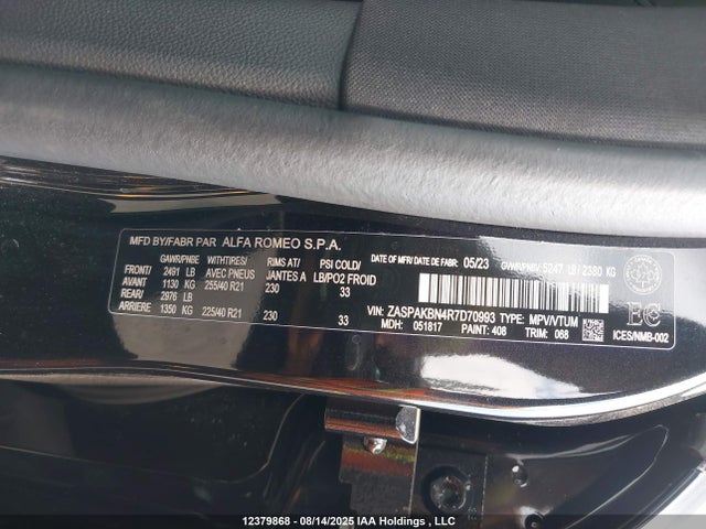 Alfa Romeo 2024 2024 ZASPAKBN4R7D70993 Image 18