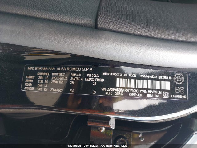 Alfa Romeo 2024 2024 ZASPAKBN4R7D70993 Image 9