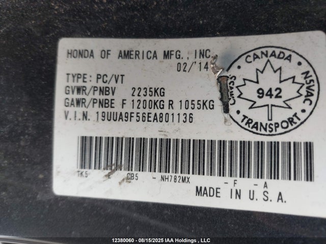 Acura j37a4 2014 19UUA9F56EA801136 Image 19