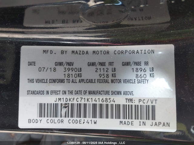 JM1DKFC71K1416854 Mazda pe