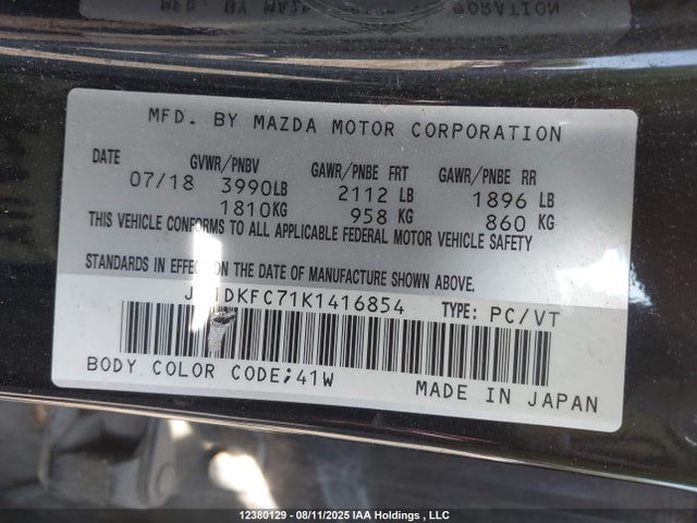 JM1DKFC71K1416854 Mazda pe