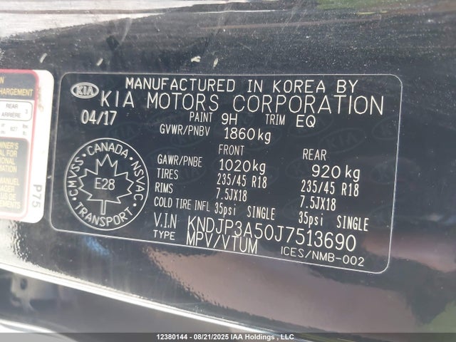 KIA g 2018 KNDJP3A50J7513690 Image 9