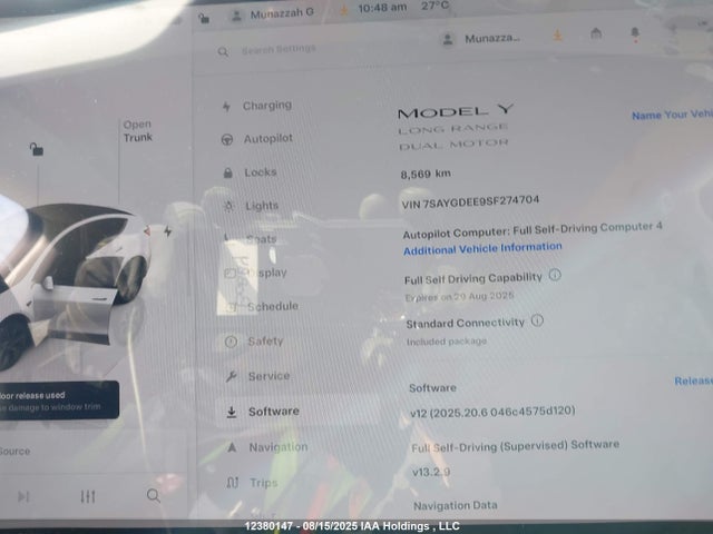 7SAYGDEE9SF274704 Tesla Model Y