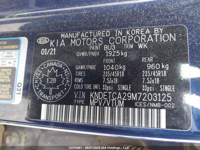 KIA gamma t-gdi 2021 KNDETCA29M7203125 Image 9