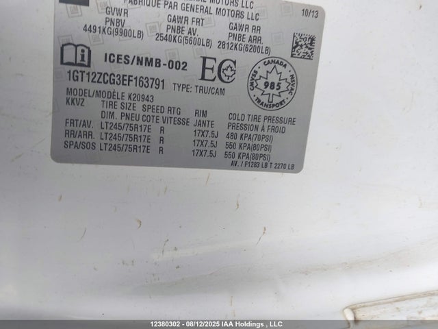 1GT12ZCG3EF163791 GMC l96