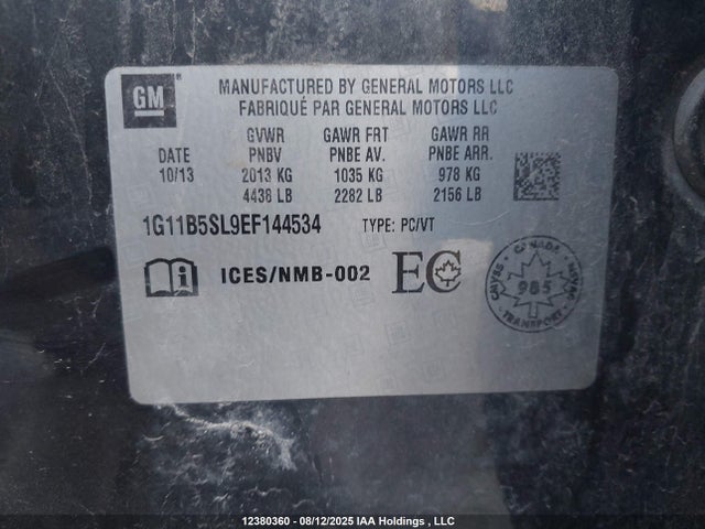 Chevrolet lkw 2014 1G11B5SL9EF144534 Image 9