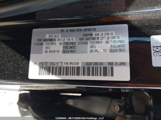 Mazda py turbo 2021 JM3KFBEY2M0415173 Image 9