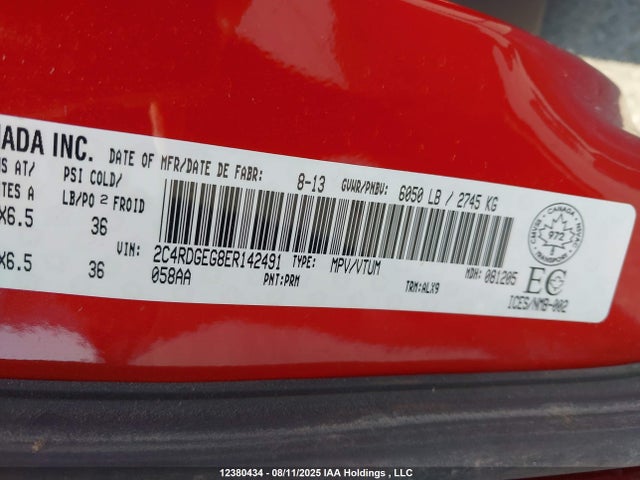 2C4RDGEG8ER142491 Dodge Grand Caravan
