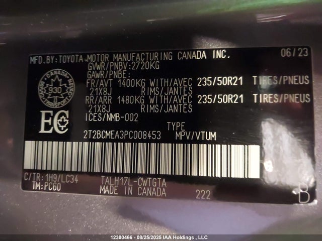 Lexus t24a-fts, 1zm+1ym 2023 2T2BCMEA3PC008453 Image 9