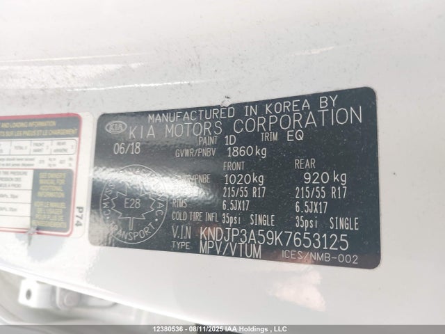 KIA g gdi 2019 KNDJP3A59K7653125 Image 9