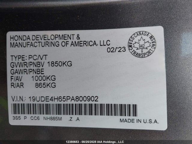 Acura l15ca 2023 19UDE4H65PA800902 Image 18