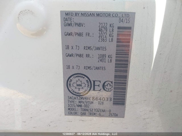 Nissan 2015 2015 5N1AT2MV4FC864033 Image 18