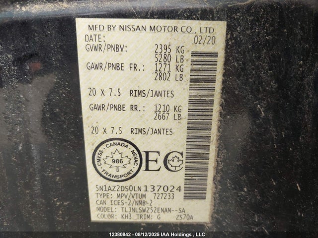 Nissan 2020 2020 5N1AZ2DS0LN137024 Image 18