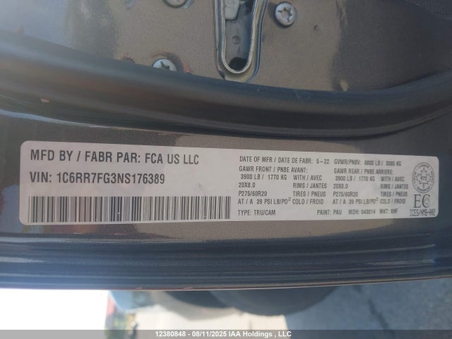 RAM 1500 2022 1C6RR7FG3NS176389 Image 9