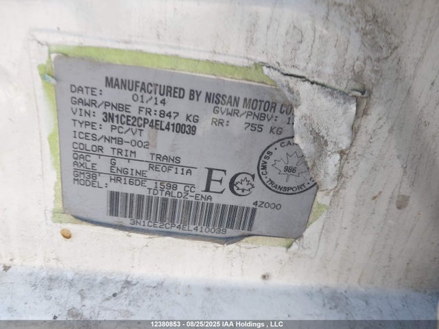 Nissan VERSA NOTE 2014 3N1CE2CP4EL410039 Image 18