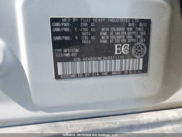 4S4BSFNC2H3371112 Subaru c0